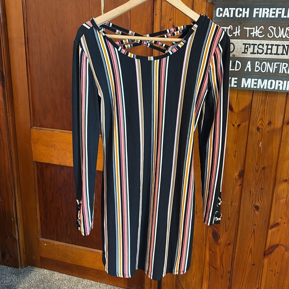 NOBO No Boundaries SUPER SOFT Striped Mini Dress Junior Women’s Sz M 7-9 Casual